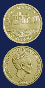 A Coin with Emma Maersk Biggest ship in 2007 